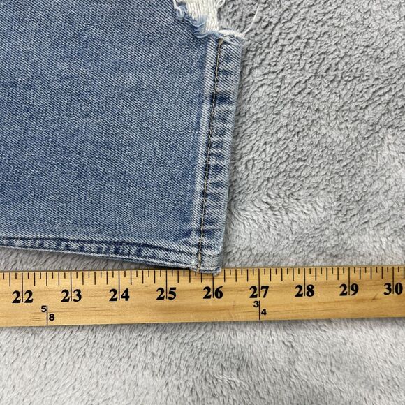 Etica Jeans Womens 29 Blue Scarlet Mid Rise Slim Fit Rock Pool Denim Distressed - Picture 14 of 15